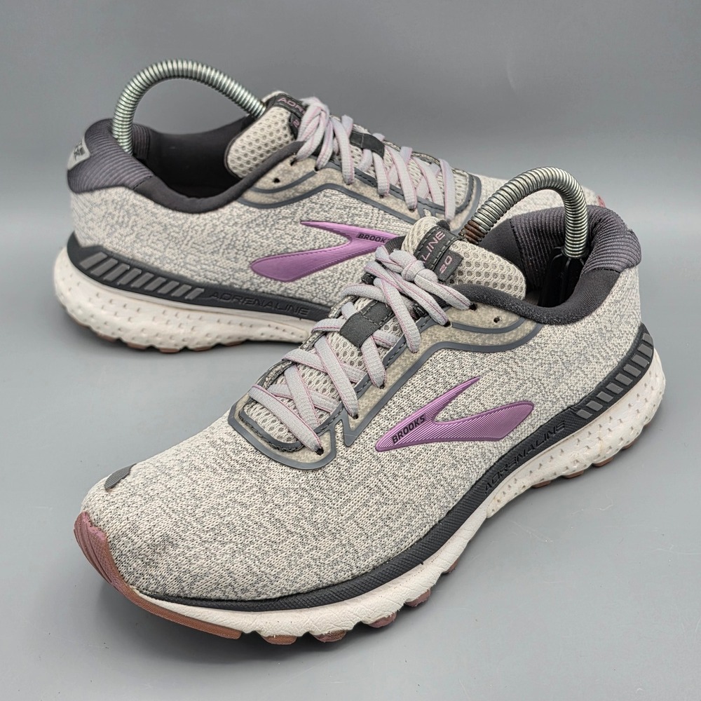 Brooks Running Shoes Womens 9 Grey Adrenaline GTS 20 Stability Sneakers 1202961B